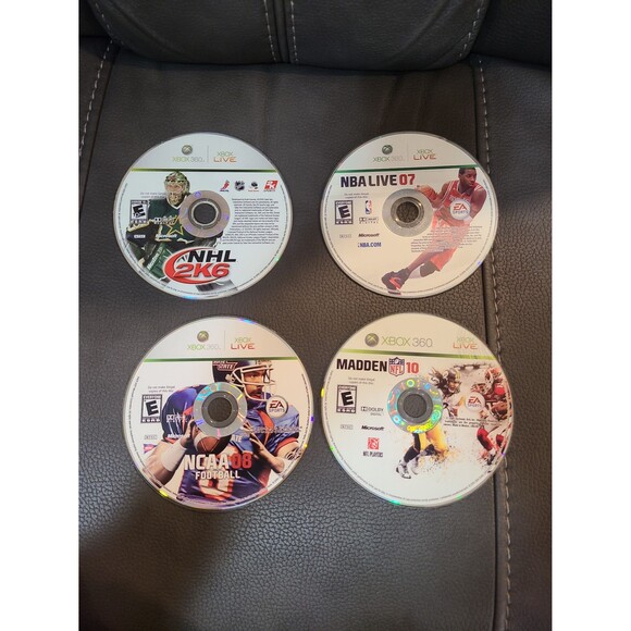 Xbox 360 Loose Disc Sports Lot of 4 - Madden, NBA Live, NHL, NCAA Football - Picture 1 of 1